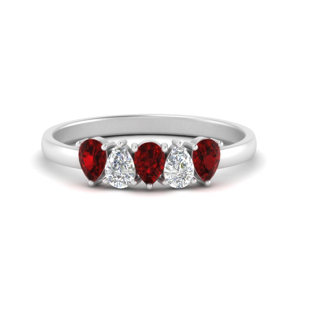0.75-carat-ruby-5-stone-wedding-band-teardrop-white-gold-FD8294B-0.15CTGRUDRANGLE3-NL-WG
