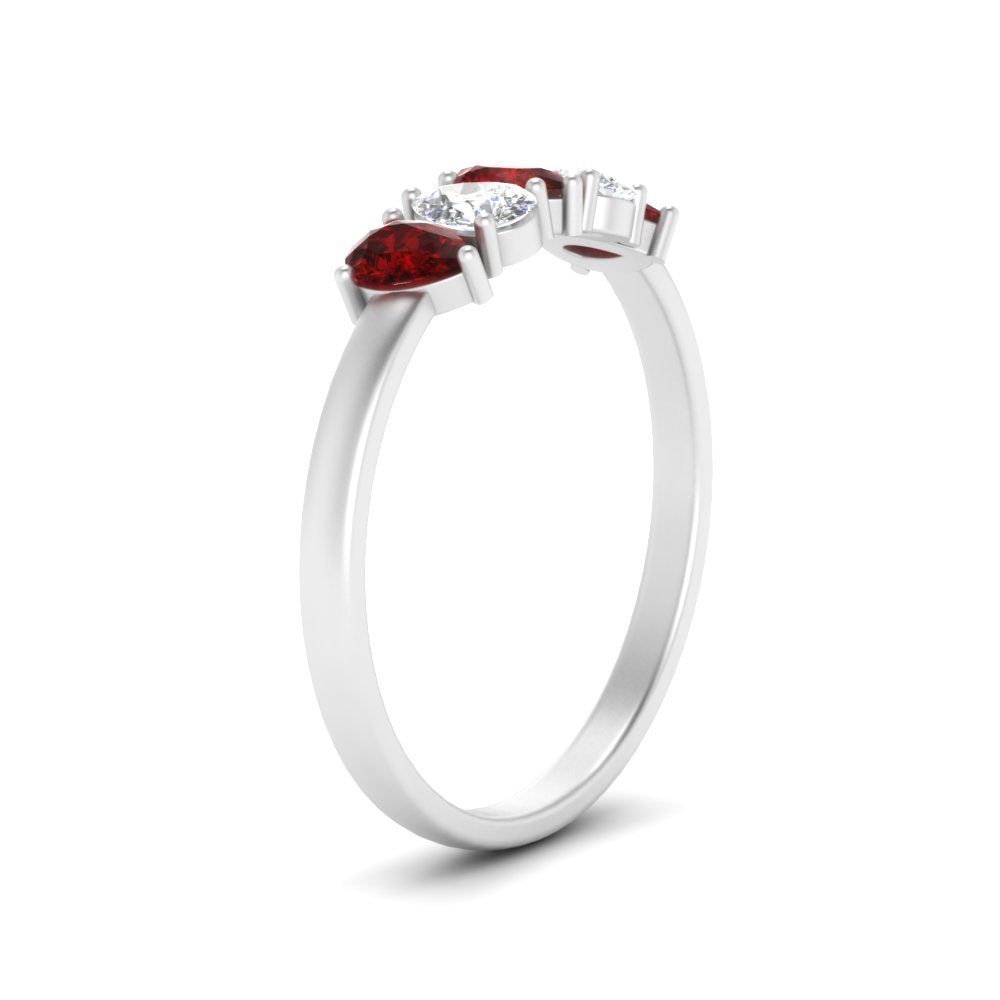 0.75-carat-ruby-5-stone-wedding-band-teardrop-white-gold-FD8294B-0.15CTGRUDRANGLE3-NL-WG