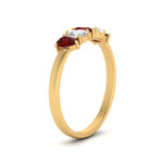 Load image into Gallery viewer, 0.75-carat-ruby-5-stone-wedding-band-teardrop-yellow-gold-FD8294B-0.15CTGRUDRANGLE3-NL-YG
