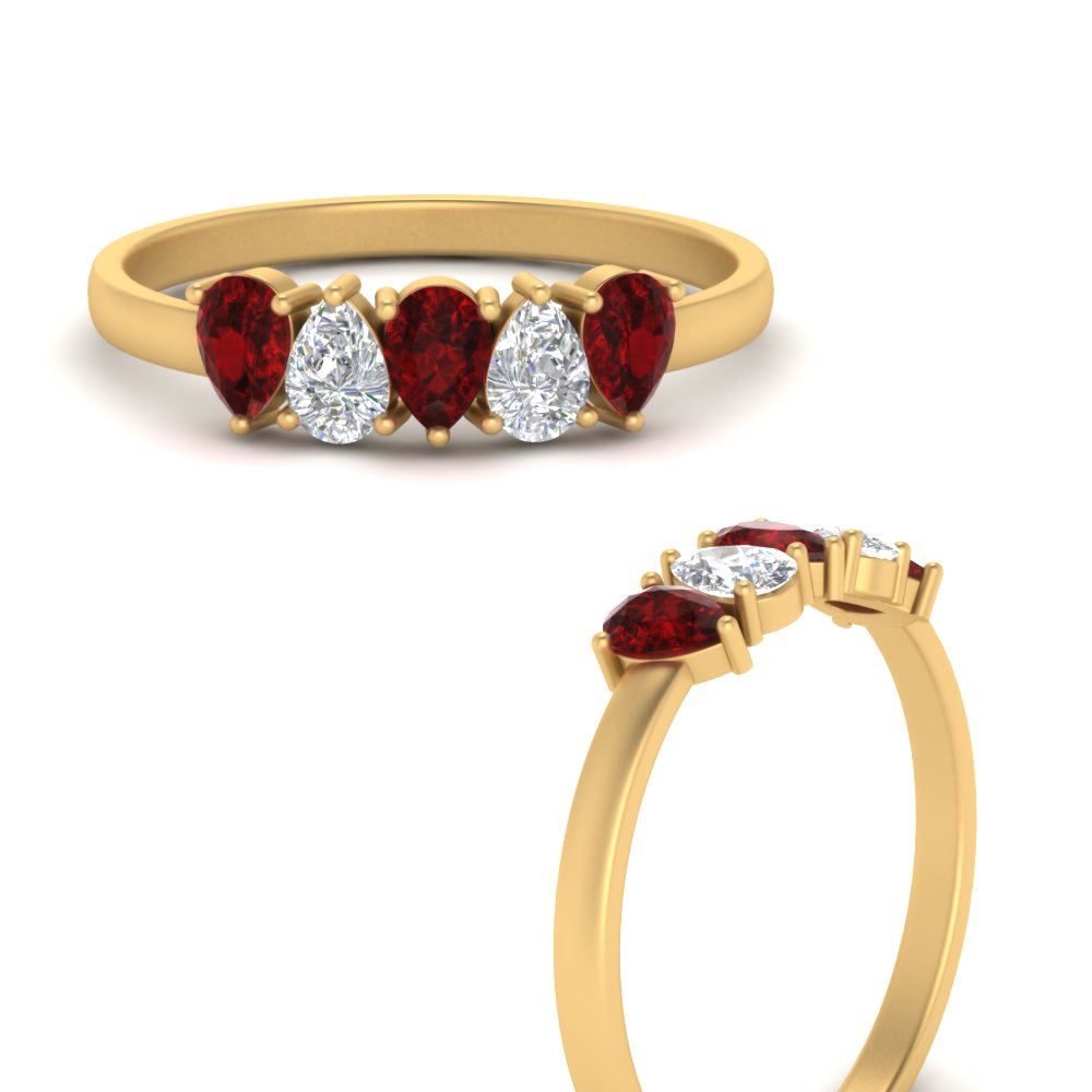0.75-carat-ruby-5-stone-wedding-band-teardrop-yellow-gold-FD8294B-0.15CTGRUDRANGLE3-NL-YG