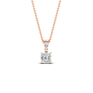 Asscher Cut Pavé Diamond Bail Pendant