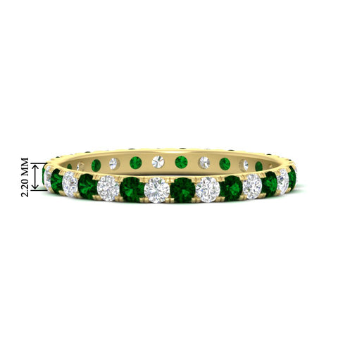 0.75-ct-diamond-round-eternity-emerald-wedding-band-in-yellow-gold-FDEWB8371GEMGR-0.75CT-NL-YG-HW