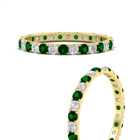 0.75-ct-diamond-round-eternity-emerald-wedding-band-in-yellow-gold-FDEWB8371GEMGRANGLE3-0.75CT-NL-YG