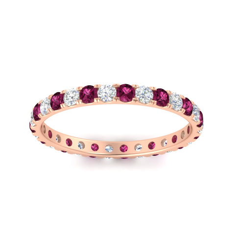 0.75-ct-diamond-round-eternity-pink-sapphire-wedding-band-in-rose-gold-FDEWB8371GSADRPIANGLE5-0.75CT-NL-RG