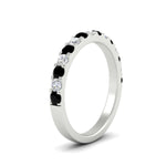 Load image into Gallery viewer, 0.75-ct-french-pave-round-black-diamond-stackable-band-in-white-gold-FD8370GBLACKANGLE2-0.75CT-NL-WG.jpg
