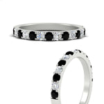 Load image into Gallery viewer, 0.75-ct-french-pave-round-black-diamond-stackable-band-in-white-gold-FD8370GBLACKANGLE3-0.75CT-NL-WG.jpg
