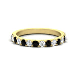 Load image into Gallery viewer, 0.75-ct-french-pave-round-black-diamond-stackable-band-in-yellow-gold-FD8370GBLACK-0.75CT-NL-YG.jpg
