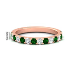 Load image into Gallery viewer, 0.75-ct-french-pave-round-emerald-stackable-band-in-rose-gold-FD8370GEMGR-0.75CT-NL-RG-HW.jpg
