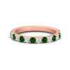 Load image into Gallery viewer, 0.75-ct-french-pave-round-emerald-stackable-band-in-rose-gold-FD8370GEMGR-0.75CT-NL-RG.jpg