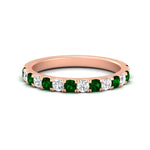 Load image into Gallery viewer, 0.75-ct-french-pave-round-emerald-stackable-band-in-rose-gold-FD8370GEMGR-0.75CT-NL-RG.jpg
