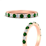 Load image into Gallery viewer, 0.75-ct-french-pave-round-emerald-stackable-band-in-rose-gold-FD8370GEMGRANGLE3-0.75CT-NL-RG.jpg
