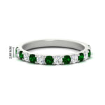 Load image into Gallery viewer, 0.75-ct-french-pave-round-emerald-stackable-band-in-white-gold-FD8370GEMGR-0.75CT-NL-WG-HW.jpg
