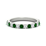 Load image into Gallery viewer, 0.75-ct-french-pave-round-emerald-stackable-band-in-white-gold-FD8370GEMGR-0.75CT-NL-WG.jpg
