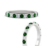 Load image into Gallery viewer, 0.75-ct-french-pave-round-emerald-stackable-band-in-white-gold-FD8370GEMGRANGLE3-0.75CT-NL-WG.jpg

