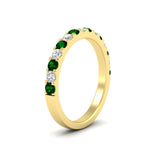 Load image into Gallery viewer, 0.75-ct-french-pave-round-emerald-stackable-band-in-yellow-gold-FD8370GEMGRANGLE2-0.75CT-NL-YG.jpg
