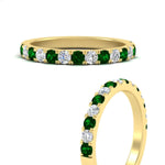 Load image into Gallery viewer, 0.75-ct-french-pave-round-emerald-stackable-band-in-yellow-gold-FD8370GEMGRANGLE3-0.75CT-NL-YG.jpg
