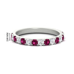 Load image into Gallery viewer, 0.75-ct-french-pave-round-pink-sapphire-stackable-band-in-white-gold-FD8370GSADRPI-0.75CT-NL-WG-HW.jpg

