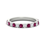 Load image into Gallery viewer, 0.75-ct-french-pave-round-pink-sapphire-stackable-band-in-white-gold-FD8370GSADRPI-0.75CT-NL-WG.jpg
