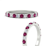 Load image into Gallery viewer, 0.75-ct-french-pave-round-pink-sapphire-stackable-band-in-white-gold-FD8370GSADRPIANGLE3-0.75CT-NL-WG.jpg
