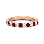 Load image into Gallery viewer, 0.75-ct-french-pave-round-ruby-stackable-band-in-rose-gold-FD8370GRUDR-0.75CT-NL-RG.jpg
