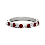 Load image into Gallery viewer, 0.75-ct-french-pave-round-ruby-stackable-band-in-white-gold-FD8370GRUDR-0.75CT-NL-WG.jpg
