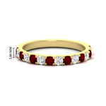 Load image into Gallery viewer, 0.75-ct-french-pave-round-ruby-stackable-band-in-yellow-gold-FD8370GRUDR-0.75CT-NL-YG-HW.jpg
