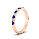 Load image into Gallery viewer, 0.75-ct-french-pave-round-sapphire-stackable-band-in-rose-gold-FD8370GSABLANGLE2-0.75CT-NL-RG.jpg
