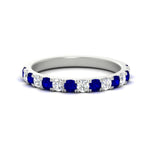 Load image into Gallery viewer, 0.75-ct-french-pave-round-sapphire-stackable-band-in-white-gold-FD8370GSABL-0.75CT-NL-WG.jpg
