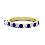 Load image into Gallery viewer, 0.75-ct-french-pave-round-sapphire-stackable-band-in-yellow-gold-FD8370GSABL-0.75CT-NL-YG-HW.jpg
