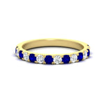 Load image into Gallery viewer, 0.75-ct-french-pave-round-sapphire-stackable-band-in-yellow-gold-FD8370GSABL-0.75CT-NL-YG.jpg
