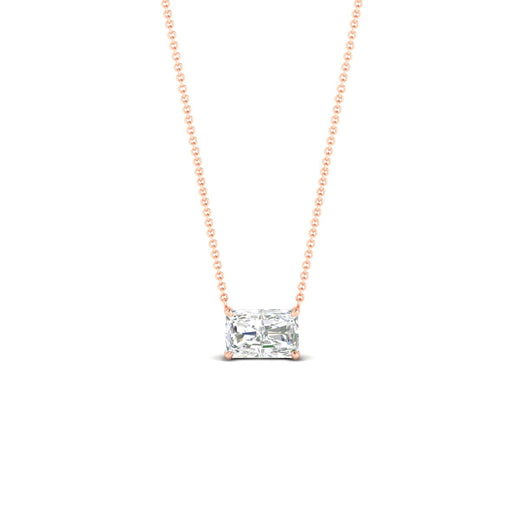 Horizontal Radiant Diamond Solitaire Pendant