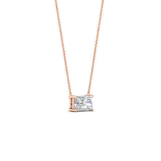 Horizontal Radiant Diamond Solitaire Pendant