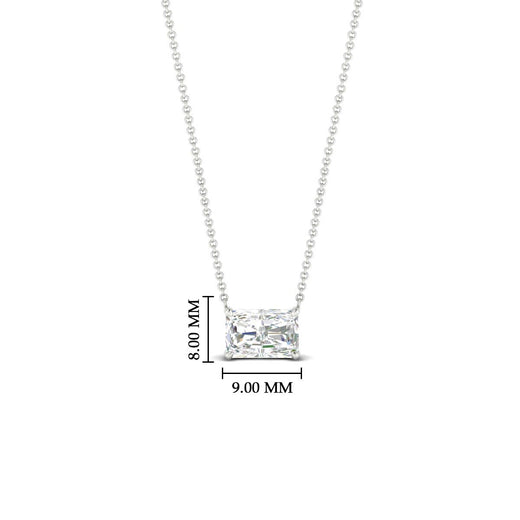Horizontal Radiant Diamond Solitaire Pendant