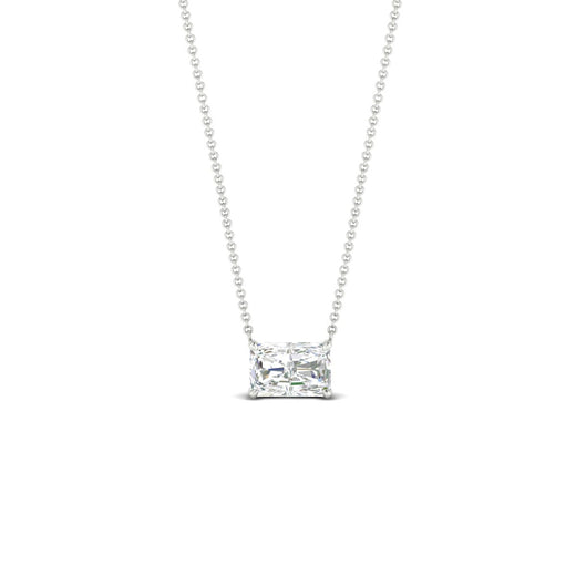 Horizontal Radiant Diamond Solitaire Pendant