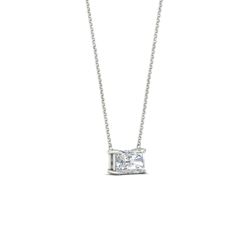 Horizontal Radiant Diamond Solitaire Pendant