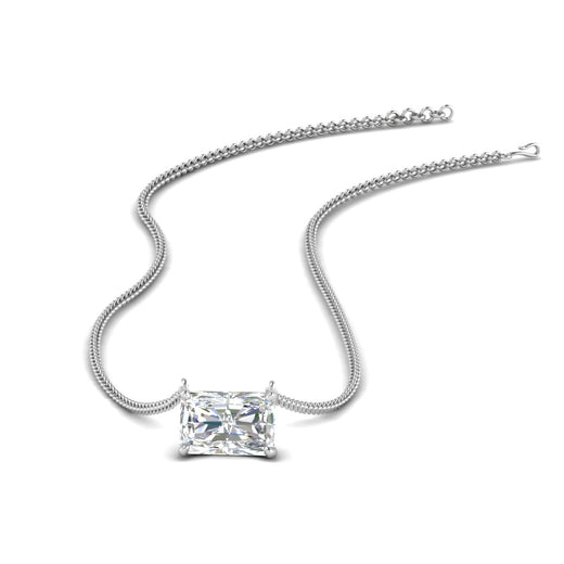 Horizontal Radiant Diamond Solitaire Pendant