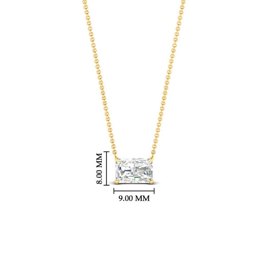 Horizontal Radiant Diamond Solitaire Pendant