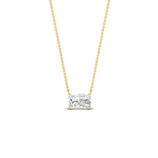 Horizontal Radiant Diamond Solitaire Pendant