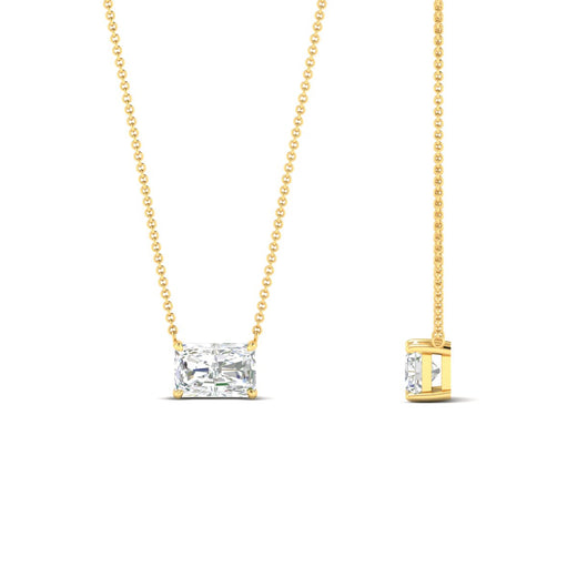 Horizontal Radiant Diamond Solitaire Pendant