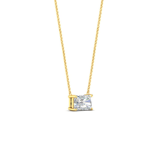 Horizontal Radiant Diamond Solitaire Pendant