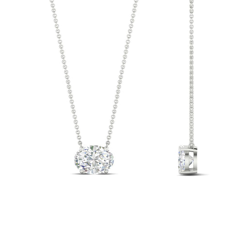 East West Oval Solitaire Pendant