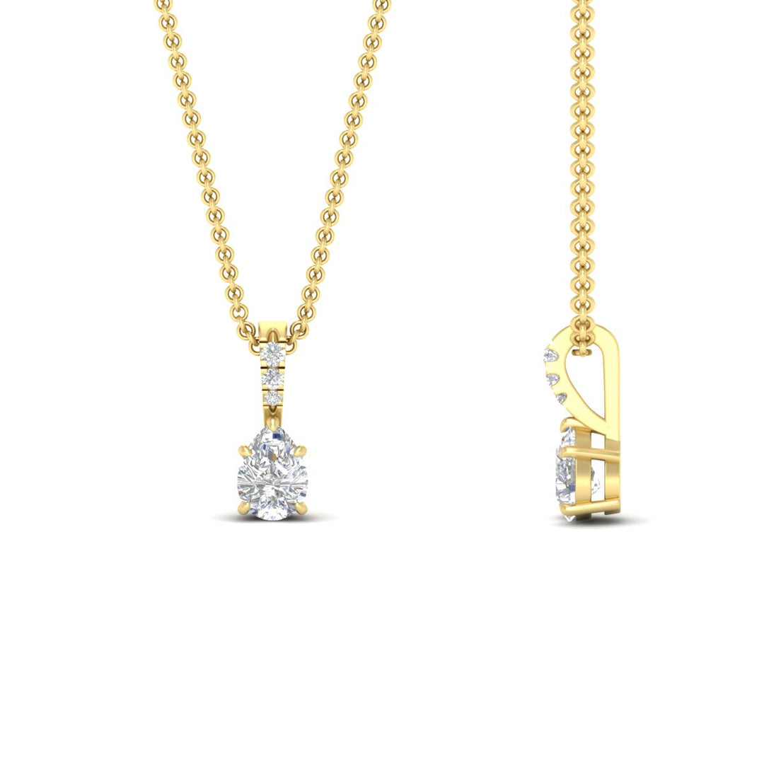 Pear Shaped Pavé Diamond Bail Pendant