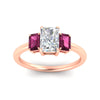 Load image into Gallery viewer, 0.75-ct-radiant-cut-three-stone-pink-sapphire-engagement-ring-in-rose-gold-fdenr9299ragsadrpiangle5-0.75ct-nl-rg.jpg