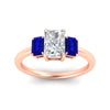 Load image into Gallery viewer, 0.75-ct-radiant-cut-three-stone-sapphire-engagement-ring-in-rose-gold-fdenr9299ragsablangle5-0.75ct-nl-rg.jpg