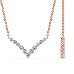 Load image into Gallery viewer, 0.75-ct-round-diamond-V-graduated-necklace-in-FDNK8068ANGLE1-0.75-CT-NL-RG
