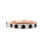 Load image into Gallery viewer, 0.75-ct-round-diamond-half-eternity-black-diamond-anniversary-band-in-rose-gold-FD9331ROBGBLACK-0.75CT-NL-RG-HW
