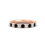 Load image into Gallery viewer, 0.75-ct-round-diamond-half-eternity-black-diamond-anniversary-band-in-rose-gold-FD9331ROBGBLACK-0.75CT-NL-RG
