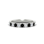 Load image into Gallery viewer, 0.75-ct-round-diamond-half-eternity-black-diamond-anniversary-band-in-white-gold-FD9331ROBGBLACK-0.75CT-NL-WG

