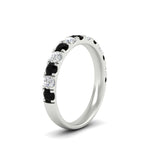 Load image into Gallery viewer, 0.75-ct-round-diamond-half-eternity-black-diamond-anniversary-band-in-white-gold-FD9331ROBGBLACKANGLE2-0.75CT-NL-WG
