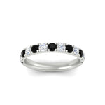 Load image into Gallery viewer, 0.75-ct-round-diamond-half-eternity-black-diamond-anniversary-band-in-white-gold-FD9331ROBGBLACKANGLE3-0.75CT-NL-WG
